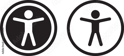 Accessibility icon, universal accessibility sign, inclusive design symbol, disability access, vector illustration isolated