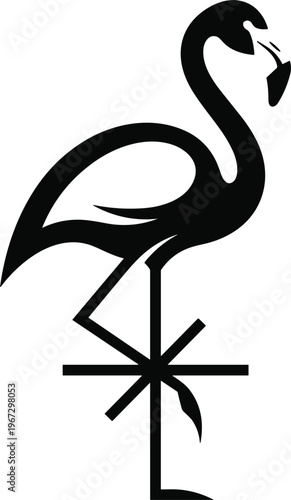 HMinimalist Flamingo Illustration for Modern, Abstract, and Wildlife Art Designs"