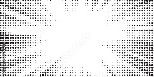 Foto Abstract Halftone Dot Pattern with Central White Space.