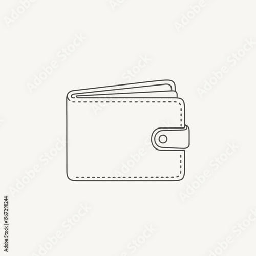 Simple outline of a wallet a classic accessory for carrying money and cards.