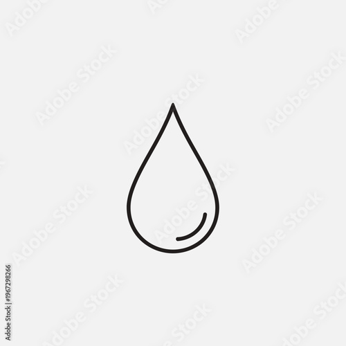 Simple outline of a water droplet representing purity and freshness minimalist design.