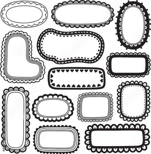 Collection of various blank decorative frames and borders