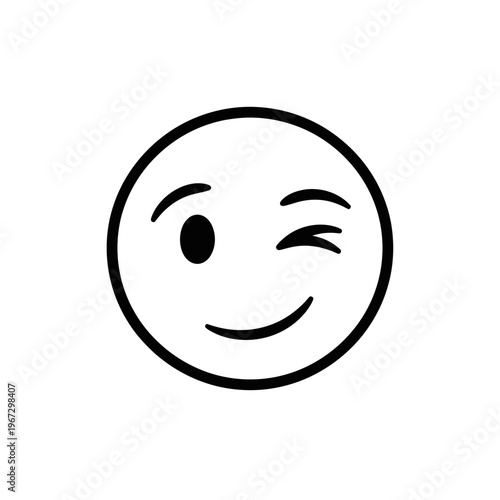 Smiling face with a wink a symbol of happiness and playfulness.