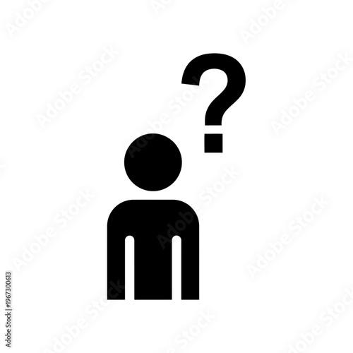 Person with question mark representing confusion and uncertainty about something.