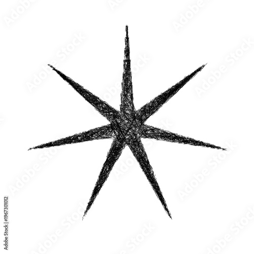 Sketch heptagram star shape design