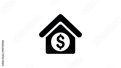 Black house with dollar sign home building