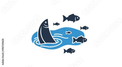 Shark Fin in Blue Water Rising.