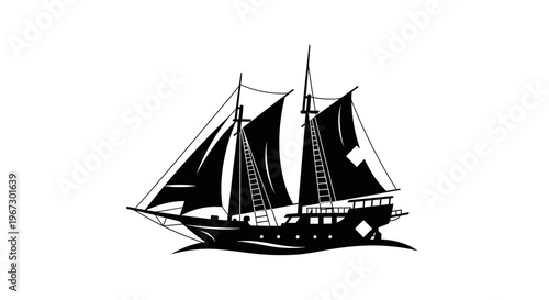 Sailing Ship Vessel Boat Illustration.
