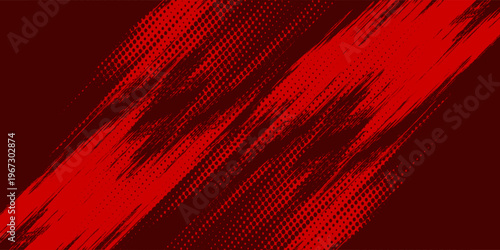 Modern abstract red effect pattern gradient grunge texture background. Dots pop art comics sport style illustration grunge speed lines Futuristic technology corporate concept
