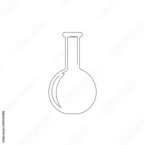 Simple outline of a laboratory flask for scientific experiments and research.