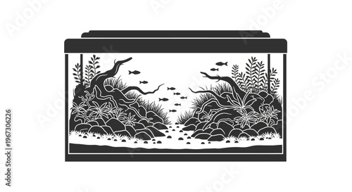 Fish swimming in aquarium tank water.