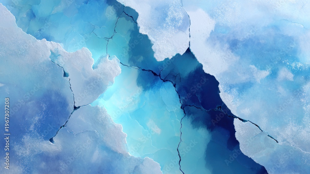 Obraz premium Abstract ice fracture with blue tones conceptual art design background