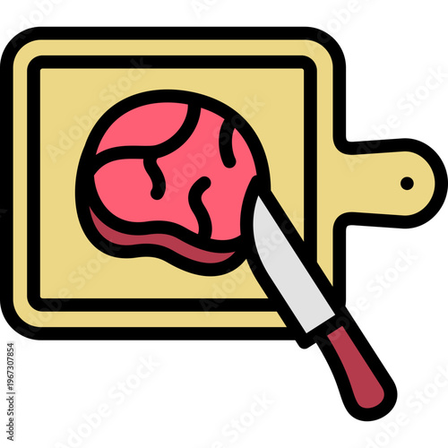 meat cutting board icon
