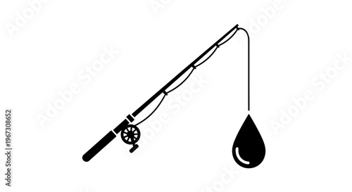 Fishing Rod with Large Teardrop Lure.