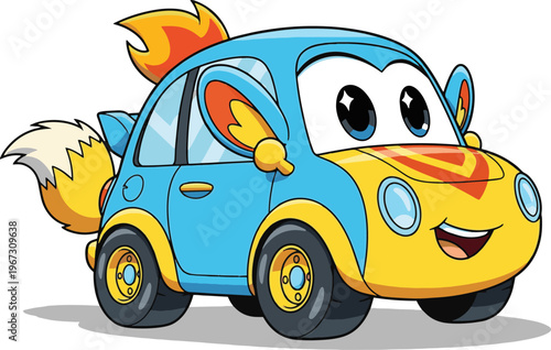 car animal cartoon Caracter in white background