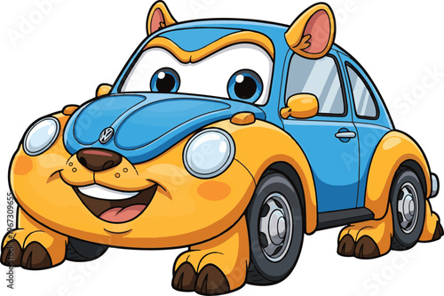 car animal cartoon Caracter in white background