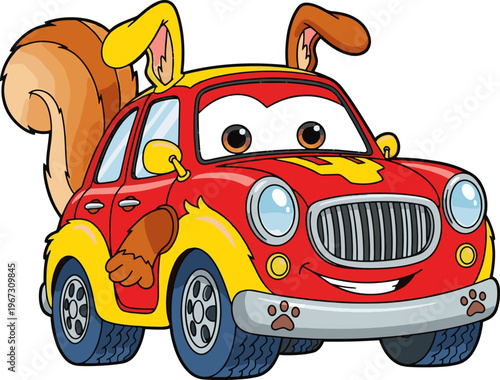 car animal cartoon Caracter in white background
