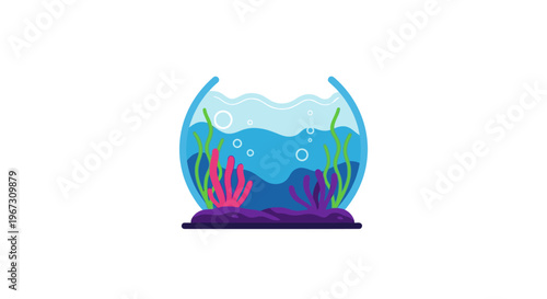 Colorful Fish Inside A Fishbowl.