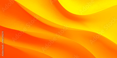 Abstract orange background featuring vibrant yellow light waves and a gold gradient vector design with energetic curves for a bright motion wallpaper texture