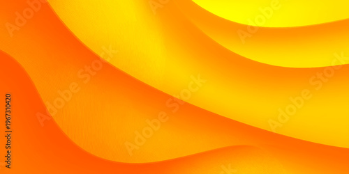 An abstract orange and yellow vector background features dynamic waves and a bright gradient texture with gold light patterns for a modern fire energy wallpaper design