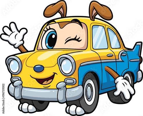 car animal cartoon Caracter in white background