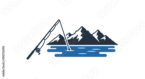 Fishing Rod Over Water Surface.