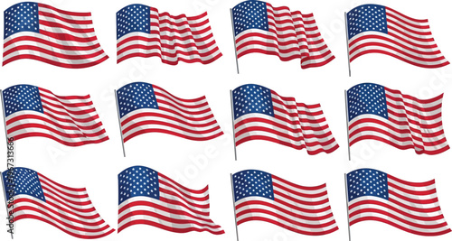 Patriotic memorial day display american flags honoring fallen heroes and remembrance