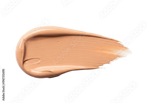 A small swatch of peachy-beige eyeshadow or cream compact sample