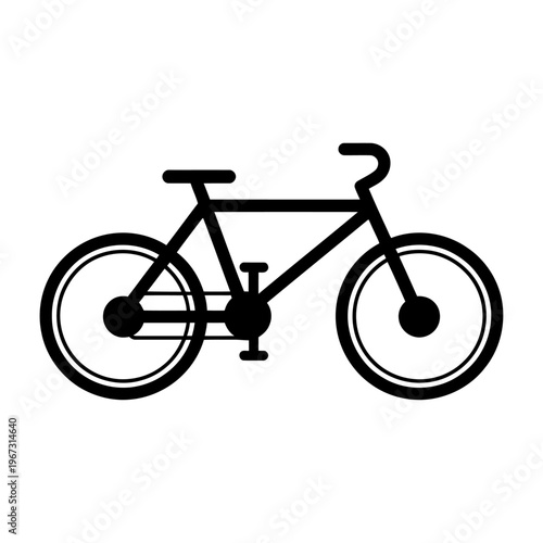 Vector of a simple bicycle with frame and tires