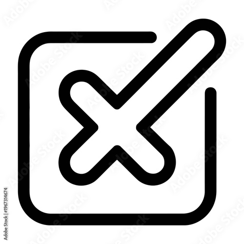 Vector of a checkmark inside a check box signifying confirmation or approval