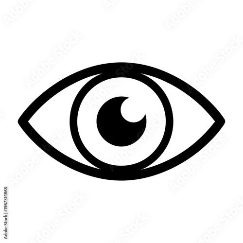 Sleek vector of an eye with a bold pupil clearly visible