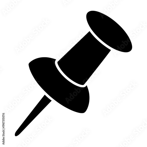 Vector of a pushpin with a simplistic design used for marking locations or notes