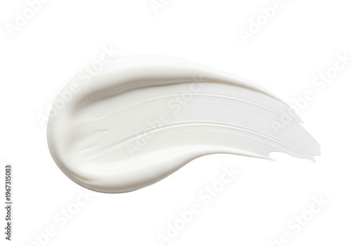 Smooth white cream swirled on a flat surface