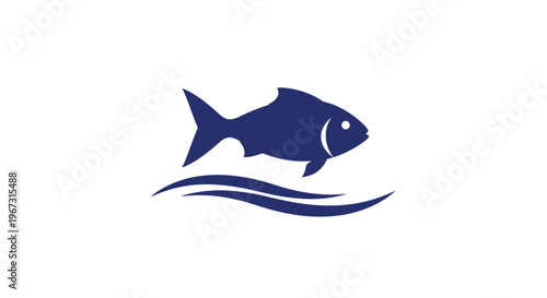 Dark blue fish swimming right side.