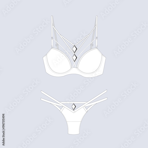 Strappy Lace Womens Lingerie Set