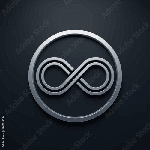 Elegant infinity symbol design within a circular frame representing eternity and limitless possibilities.