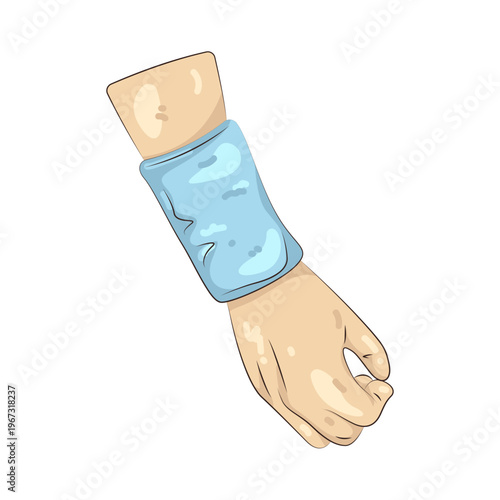 Illustration of Blue Wristband on Arm