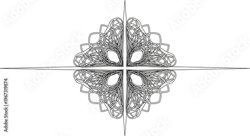 Intricate Metallic Ornate Decorative Design Element.