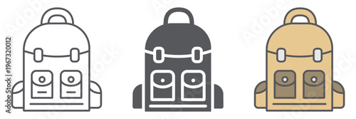 Backpack line icon, camping and travel, bag sign, vector graphics, a linear pattern on a white background.