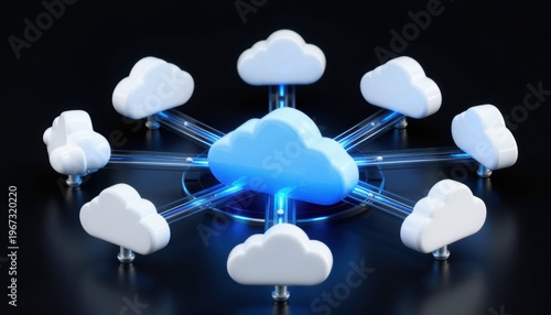 Cloud connectivity solutions digital environment 3d graphic tech space abstract view innovative concepts