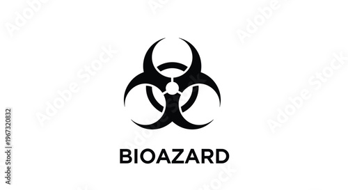 Standard black biohazard warning symbol with the word BIOAZARD written below in bold capital letters on a clean white background.