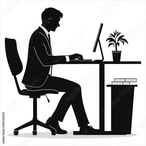 man working on computer