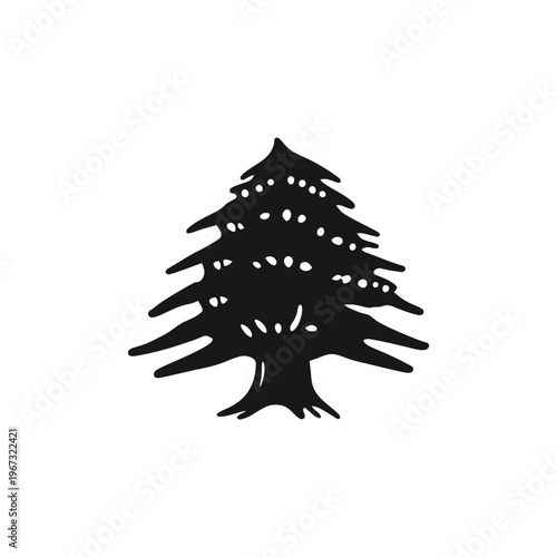 Silhouette of a majestic cedar tree a symbol of strength and resilience standing tall.