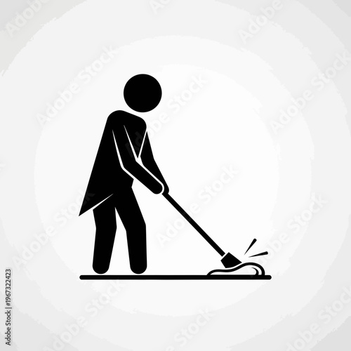 Person mopping floor cleaning service maintaining cleanliness hygiene and sanitation.