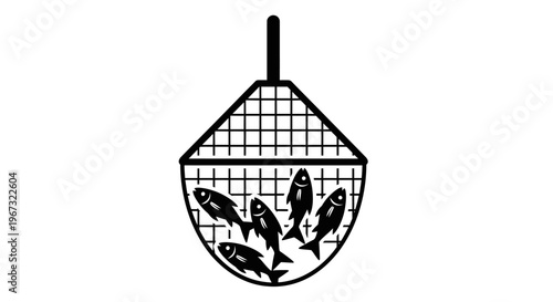 Fish in a net cage underwater.