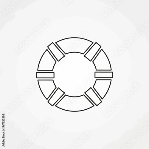 Simple life preserver icon representing safety and rescue in water situations.