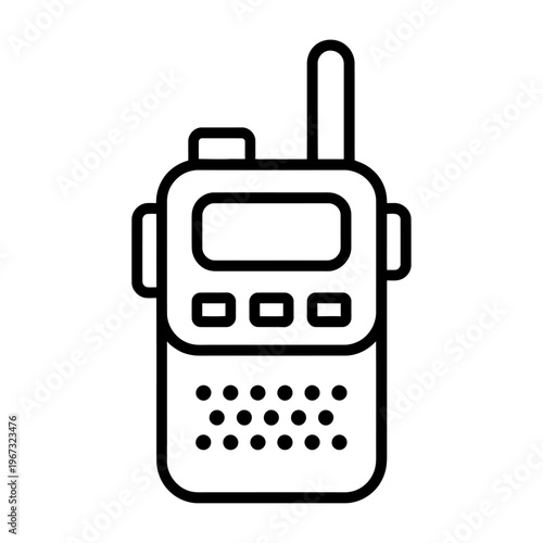 Vector of a handheld walkie-talkie device with an antenna.