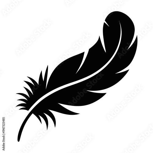 Vector of a single feather with texture
