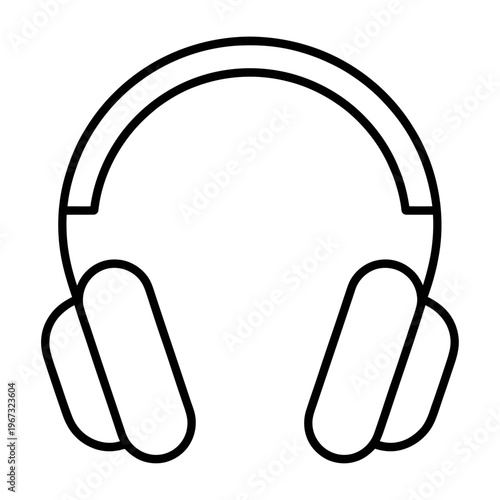 Vector of headphones showing ear pads and adjustable headband