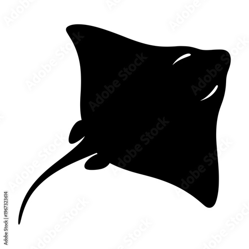 Vector of a graceful stingray swimming in the ocean